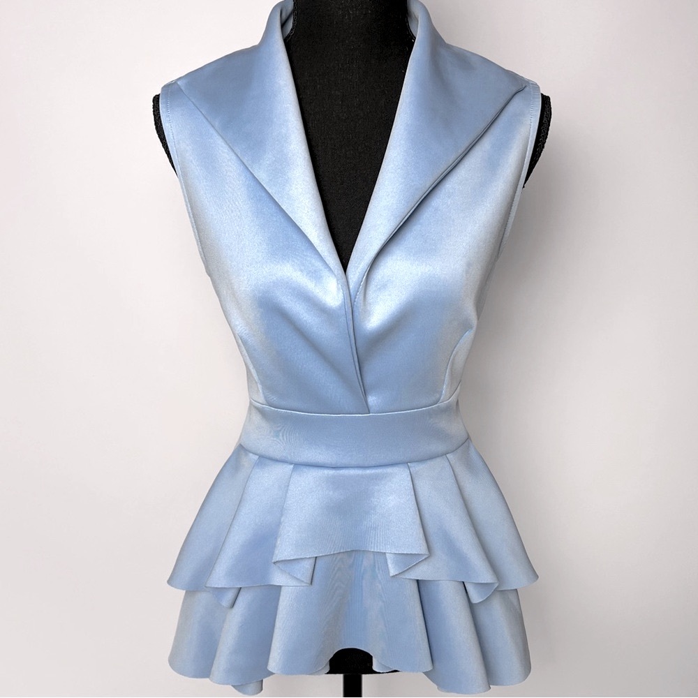 Women’s Tiered Detail Light Blue Top Size M